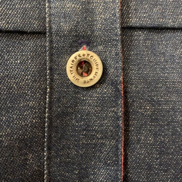 Vintage Denim Shoulder Pad Belted Dress sz 12 - Picture 4 of 5